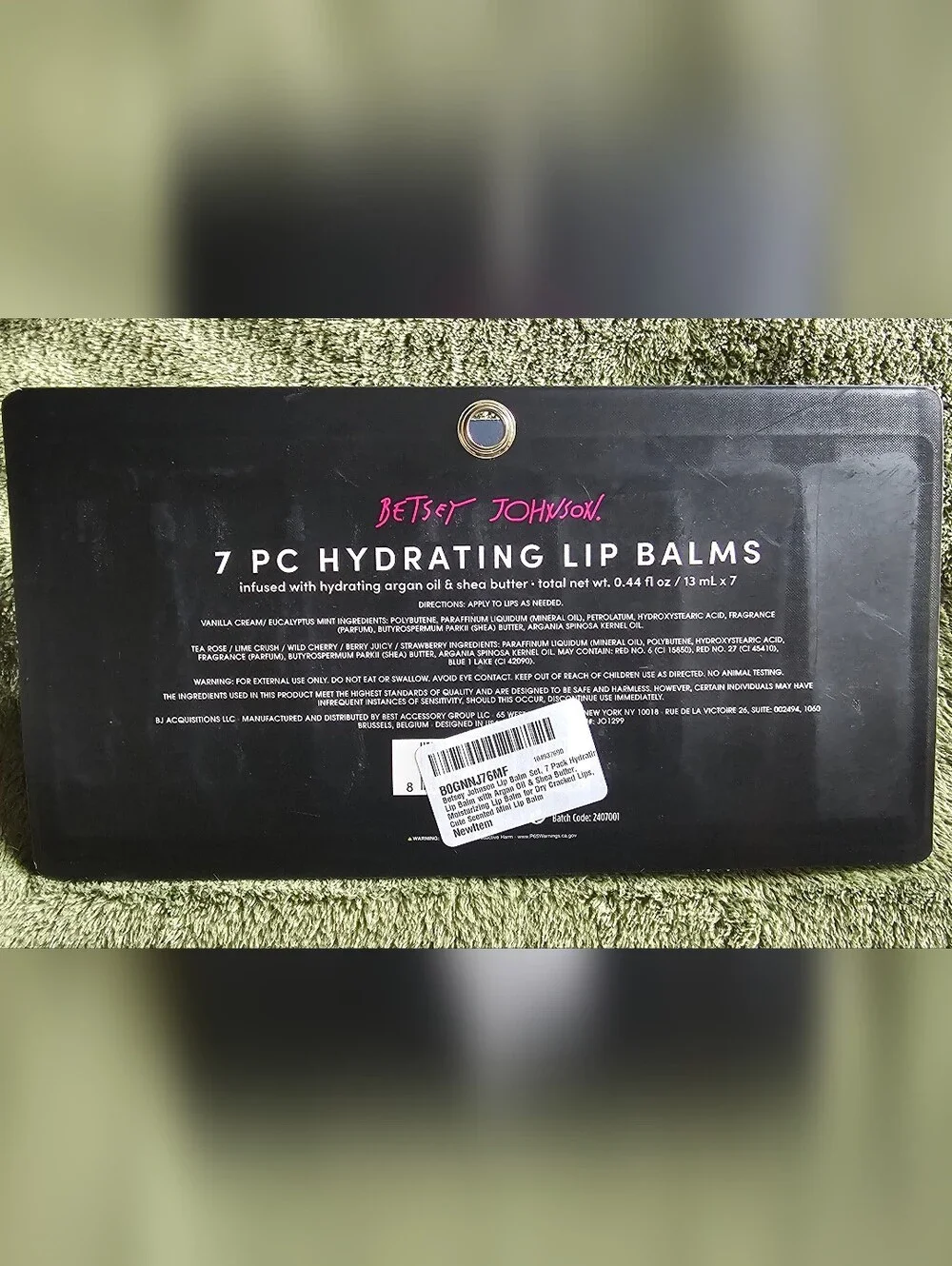 Betsey Johnson 7pc Hydrating Lip Balm Collection